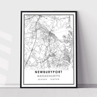 Newburyport, Massachusetts Modern Map Print 