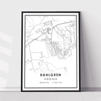 
              Dahlgren, Virginia Modern Map Print 
            