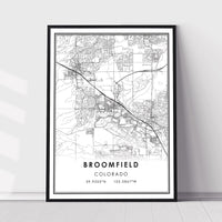Broomfield, Colorado Modern Map Print 