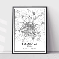 
              Salamanca, Spain Modern Style Map Print
            