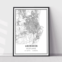 
              Aberdeen, Scotland Modern Style Map Print 
            