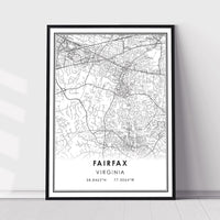 
              Fairfax, Virginia Modern Map Print 
            