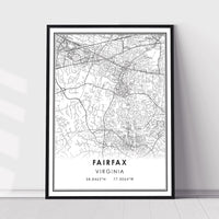 Fairfax, Virginia Modern Map Print 