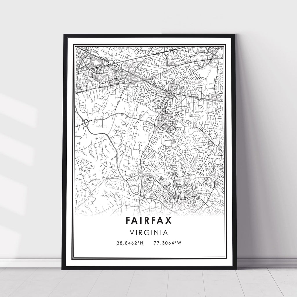 Fairfax, Virginia Modern Map Print 