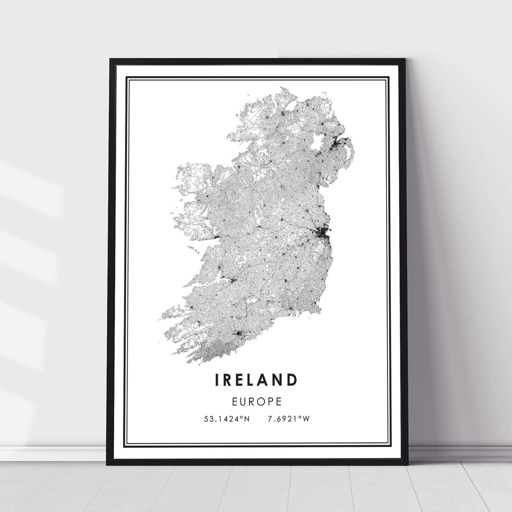 Ireland, Europe Modern Style Map Print
