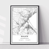 
              Duluth, Minnesota Modern Map Print 
            