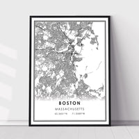 
              Boston, Massachusetts Modern Map Print 
            