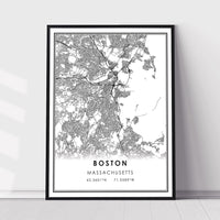 Boston, Massachusetts Modern Map Print 
