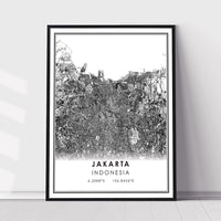 
              Jakarta, Indonesia Modern Style Map Print 
            