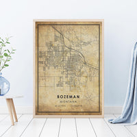 Bozeman, Montana Vintage Style Map Print 
