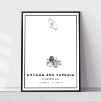 
              Antigua and Barbuda, Caribbean Modern Style Map Print 
            