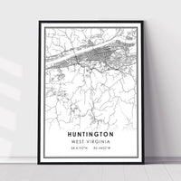 
              Huntington, West Virginia Modern Map Print 
            