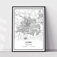 
              Cork, Ireland Modern Style Map Print 
            