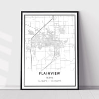 
              Plainview, Texas Modern Map Print 
            