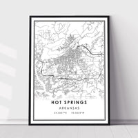 
              Hot Springs, Arkansas Modern Map Print 
            