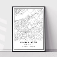 
              Cinnaminson, New Jersey Modern Map Print 
            