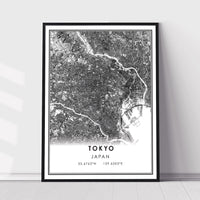 
              Tokyo, Japan Modern Style Map Print 
            