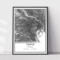 Tokyo, Japan Modern Style Map Print 