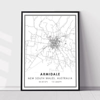 
              Armidale, New South Wales, Australia Modern Style Map Print 
            