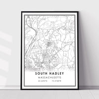 South Hadley, Massachusetts Modern Map Print 