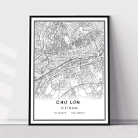 
              Cho Lon, Vietnam Modern Style Map Print 
            