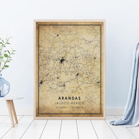 
              Arandas, Mexico Vintage Style Map Print 
            