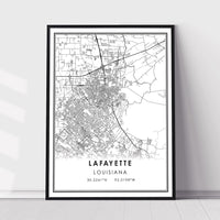 
              Lafayette, Louisiana Modern Map Print 
            