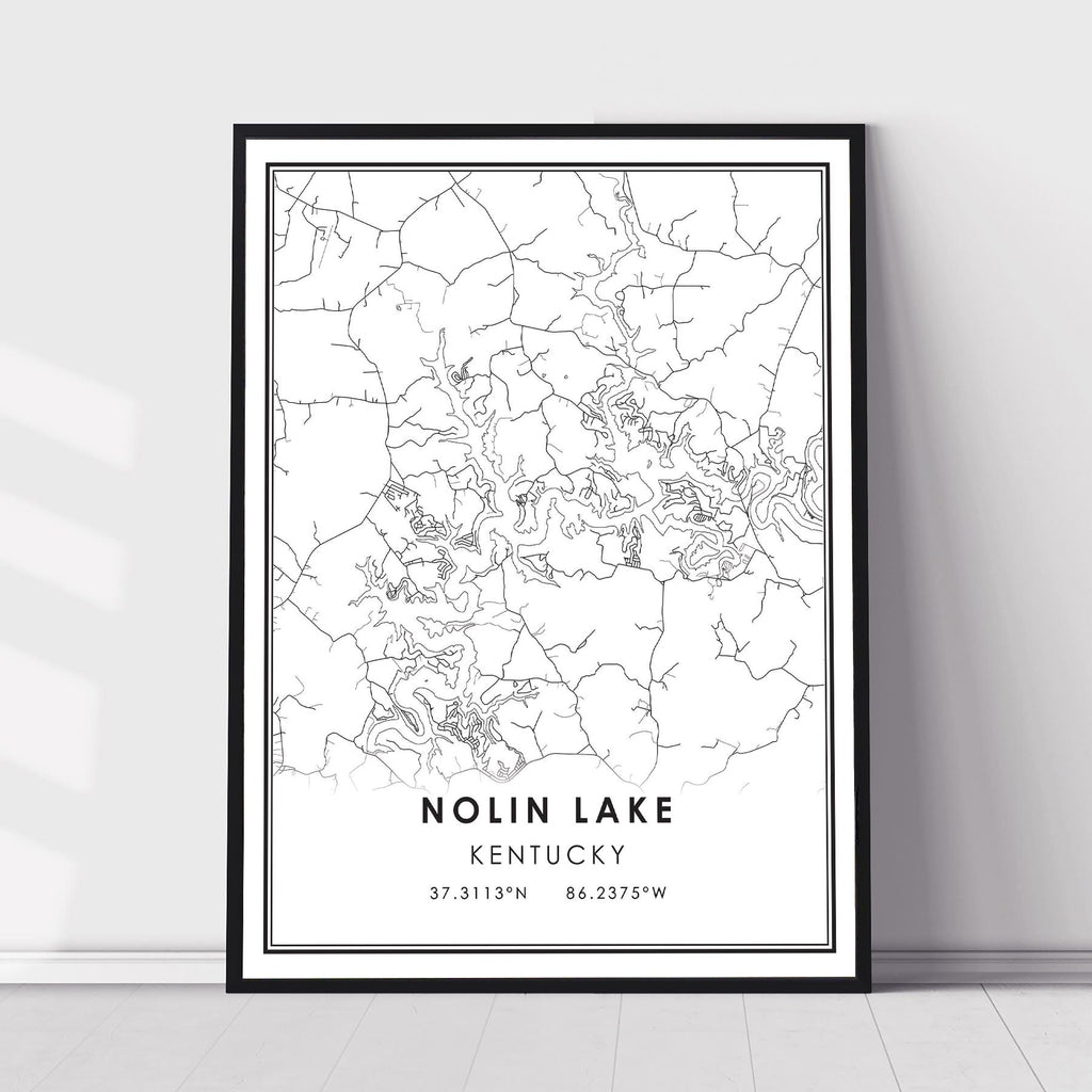 Nolin Lake, Kentucky Modern Map Print 