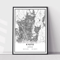 
              Kyoto, Japan Modern Style Map Print
            