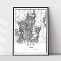 Kyoto, Japan Modern Style Map Print