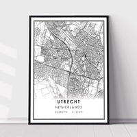 Utrecht, Netherlands Modern Style Map Print 