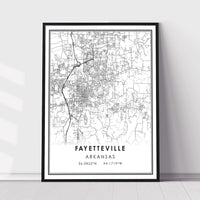 
              Fayetteville, Arkansas Modern Map Print 
            