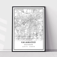 Kalamazoo, Michigan Modern Map Print 
