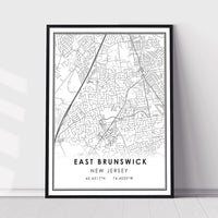 
              East Brunswick, New Jersey Modern Map Print 
            