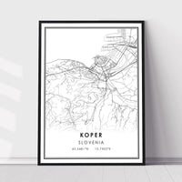 
              Koper, Slovenia Modern Style Map Print 
            