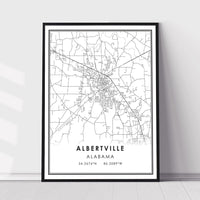 Albertville, Alabama Modern Map Print