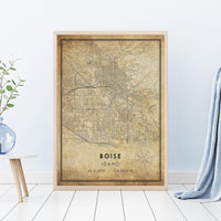 
              Boise, Idaho Vintage Style Map Print 
            