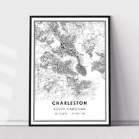 Charleston, South Carolina Modern Map Print 