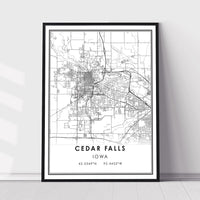 
              Cedar Falls, Iowa Modern Map Print 
            