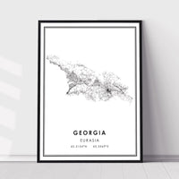 
              Georgia, Asia Modern Style Map Print 
            