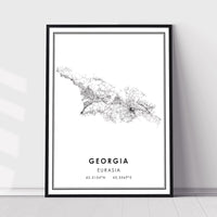 Georgia, Asia Modern Style Map Print 