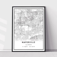 
              Naperville, Illinois Modern Map Print
            