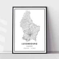 
              Luxembourg, Europe Modern Style Map Print 
            