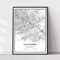 
              Kitchener, Ontario Modern Style Map Print
            