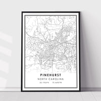 
              Pinehurst, North Carolina Modern Map Print
            