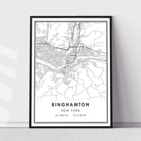 Binghamton, New York Modern Map Print 