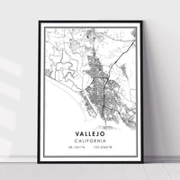 
              Vallejo, California Modern Map Print 
            