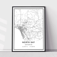
              North Bay, Ontario Modern Style Map Print 
            