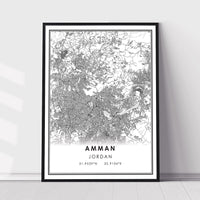 
              Amman, Jordan Modern Style Map Print 
            