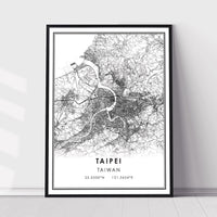 
              Taipei, Taiwan Modern Style Map Print
            